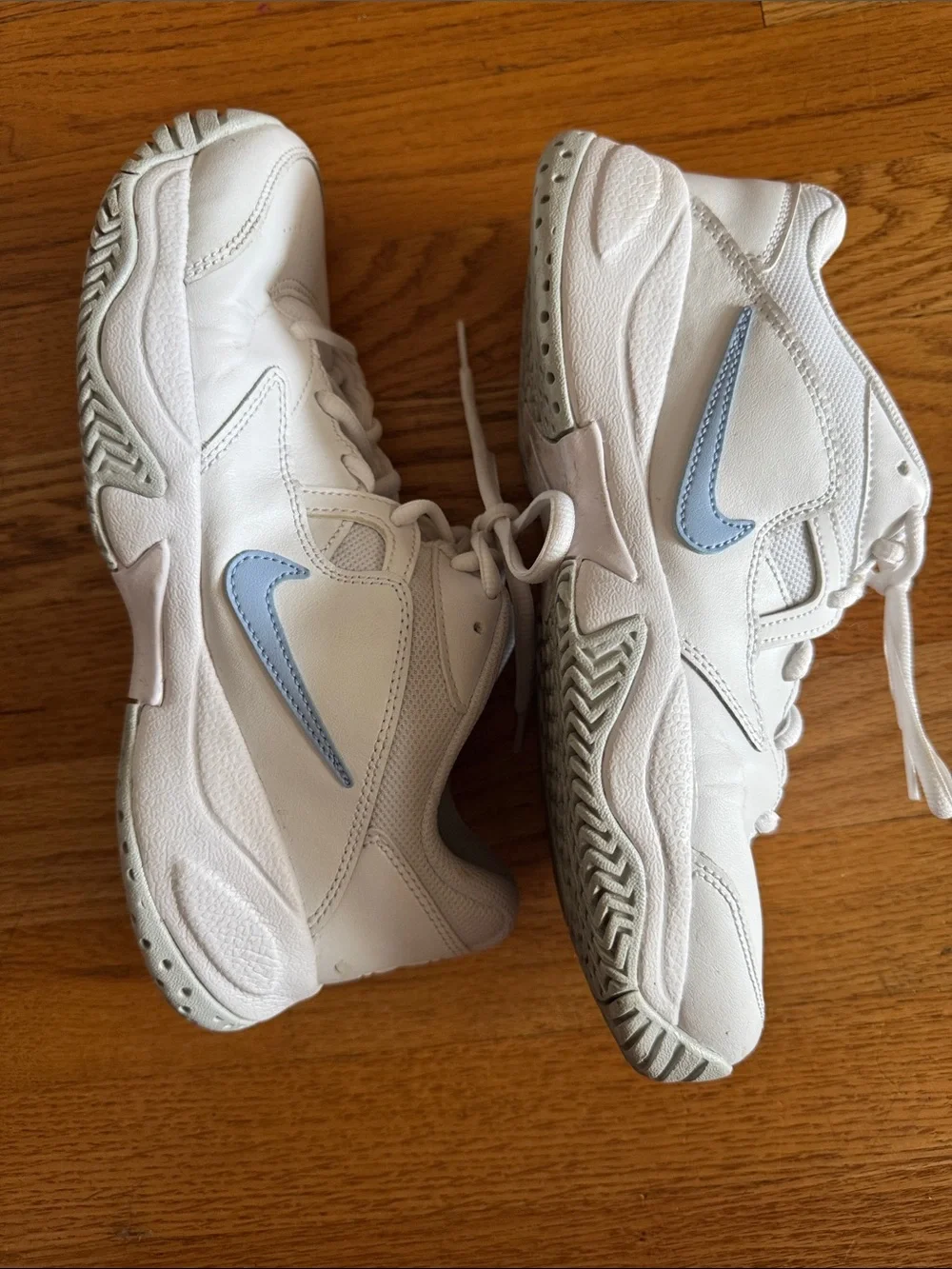 Nike Court Lite 2 White Sneakers with Light Blue Swoosh